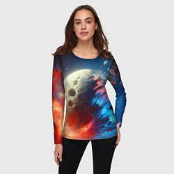 Лонгслив женский Разрыв космического тела - нейроарт, цвет: 3D-принт — фото 2