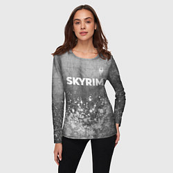 Лонгслив женский Skyrim - grey gradient посередине, цвет: 3D-принт — фото 2