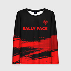Лонгслив женский Sally Face - red gradient посередине, цвет: 3D-принт
