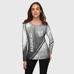 Лонгслив женский Radiohead - grey gradient вертикально, цвет: 3D-принт — фото 2