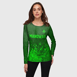 Лонгслив женский Manowar - green gradient посередине, цвет: 3D-принт — фото 2