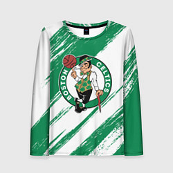 Лонгслив женский Boston Celtics white and green, цвет: 3D-принт
