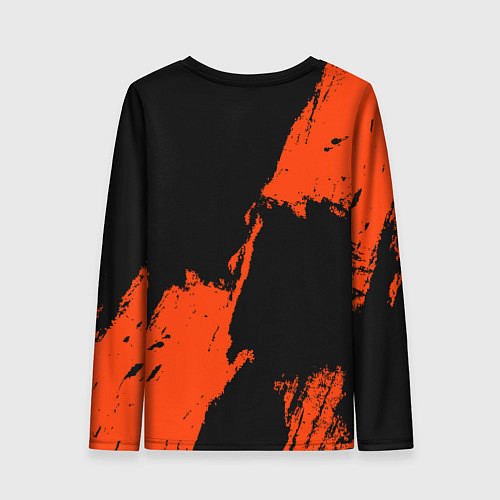 Женский лонгслив Анахайм Дакс - оранжевая краска / 3D-принт – фото 2