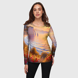 Лонгслив женский Рассветный залив, цвет: 3D-принт — фото 2