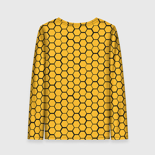 Женский лонгслив Бостон Брюинз - желтые соты / 3D-принт – фото 2