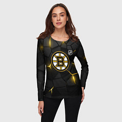Лонгслив женский Бостон Брюинз - плиты с подсветкой, цвет: 3D-принт — фото 2