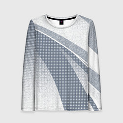 Женский лонгслив Светлый серо-голубой текстурированный с полосой
