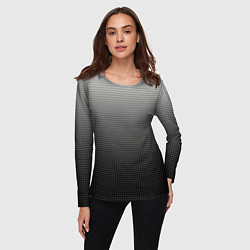 Лонгслив женский Градиент металлический тёмно-серый, цвет: 3D-принт — фото 2