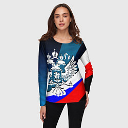 Лонгслив женский Герб России и флаг государства, цвет: 3D-принт — фото 2