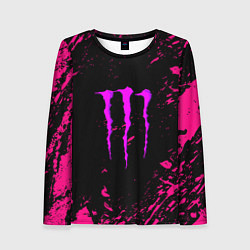 Лонгслив женский Monster energy неоновые краски лого, цвет: 3D-принт