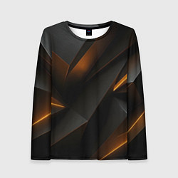 Лонгслив женский Черная текстура с углами, цвет: 3D-принт