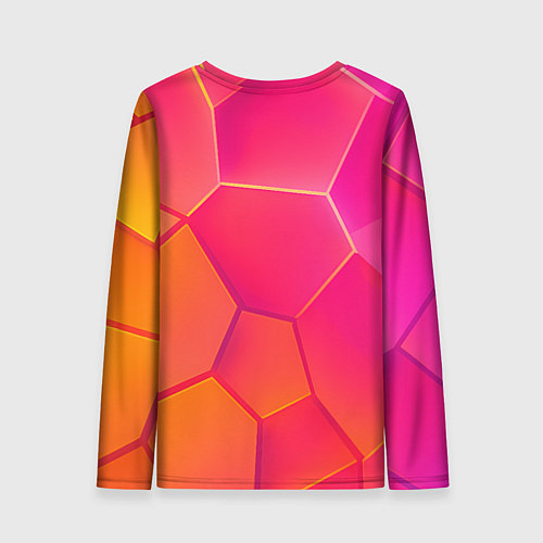 Женский лонгслив Розово-оранжевые плиты / 3D-принт – фото 2