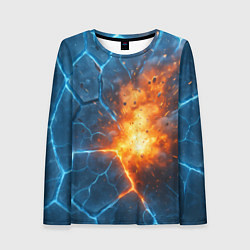 Лонгслив женский Взрыв из объемных плит, цвет: 3D-принт