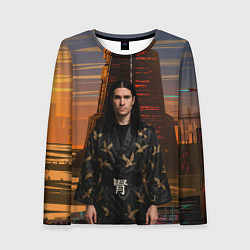 Женский лонгслив Bones в халате с журавлями