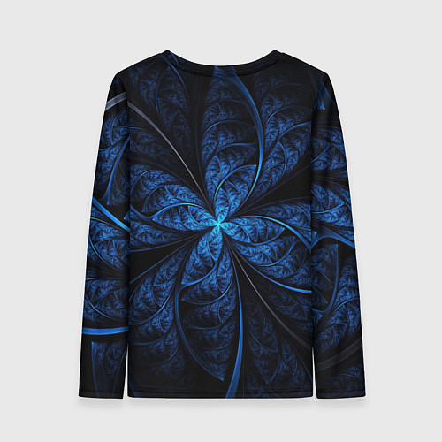 Женский лонгслив Синий цветок / 3D-принт – фото 2