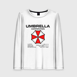 Лонгслив женский Umbrella protokol - white, цвет: 3D-принт
