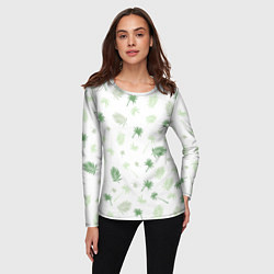 Лонгслив женский Текстура белой гавайской рубашки, цвет: 3D-принт — фото 2
