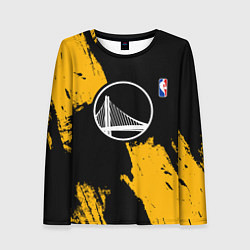 Лонгслив женский Голден Стэйт Уорриорз - брызги желтой краски, цвет: 3D-принт