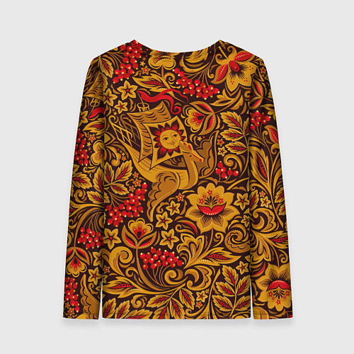 Женский лонгслив Летучий корабль в стиле хохломской росписи / 3D-принт – фото 2