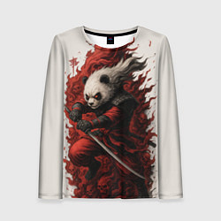 Лонгслив женский Демоническая панда самурай - нейроарт, цвет: 3D-принт