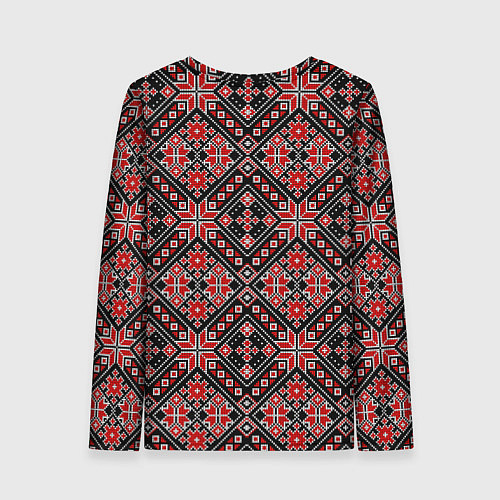 Женский лонгслив Традиционная вышивка - орнамент / 3D-принт – фото 2