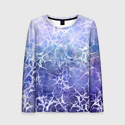 Лонгслив женский Абстракция - white web on blue background, цвет: 3D-принт