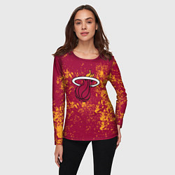 Лонгслив женский Майами Хит - брызги красок, цвет: 3D-принт — фото 2