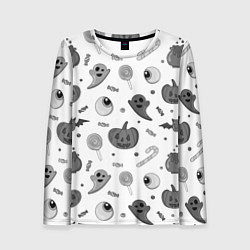 Женский лонгслив Halloween grey and white
