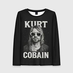 Женский лонгслив Курт Кобейн - гранж-арт