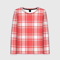 Женский лонгслив Checked red white