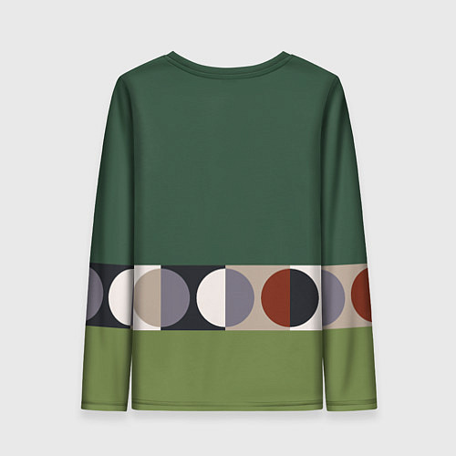 Женский лонгслив Луна Малевича сосновый зеленый / 3D-принт – фото 2