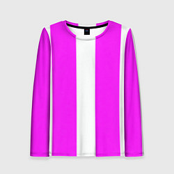 Женский лонгслив Color white pink line