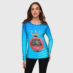 Лонгслив женский Леди Гага в круглой надувной юбке, цвет: 3D-принт — фото 2