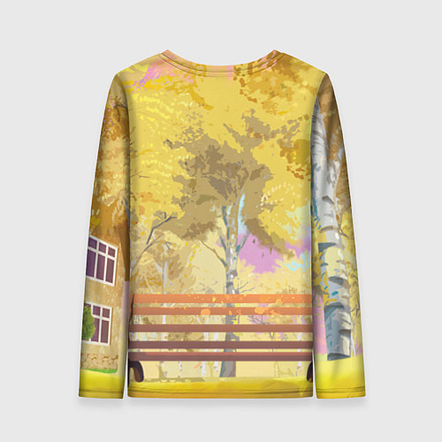 Женский лонгслив Ежик в осенних листьях / 3D-принт – фото 2