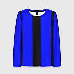 Лонгслив женский Color blue black stripes, цвет: 3D-принт