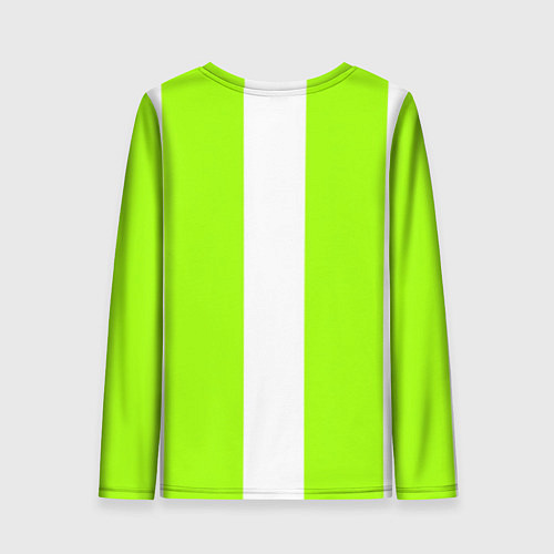 Женский лонгслив Color light green white stripes / 3D-принт – фото 2