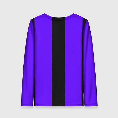 Женский лонгслив Color purple black stripes / 3D-принт – фото 2
