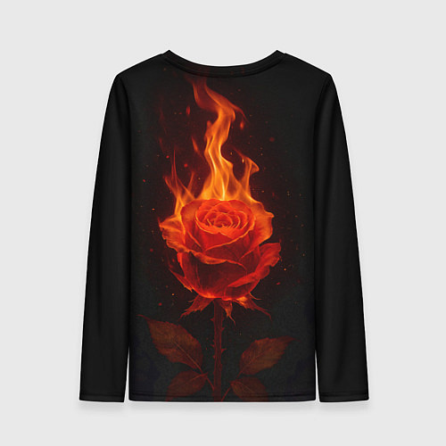 Женский лонгслив Flaming rose / 3D-принт – фото 2