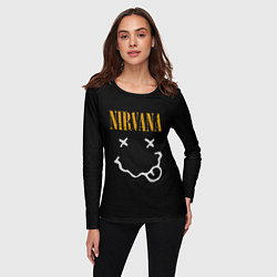 Лонгслив женский Nirvana rock music, цвет: 3D-принт — фото 2