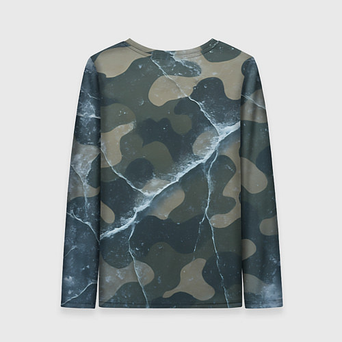 Женский лонгслив ВМФ волк на камуфляже / 3D-принт – фото 2