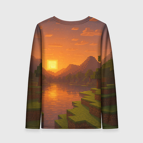 Женский лонгслив Закат - Minecraft / 3D-принт – фото 2