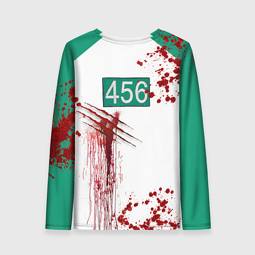 Женский лонгслив Кровавая форма игрока 456 из игры в кальмара / 3D-принт – фото 2