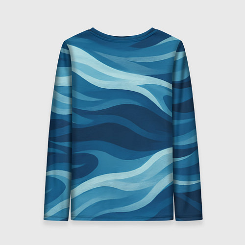 Женский лонгслив ВМФ корабль на фоне заката / 3D-принт – фото 2