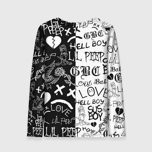 Женский лонгслив Doom x liil peep pattern black / 3D-принт – фото 2