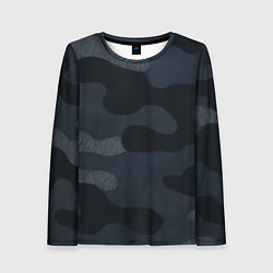 Лонгслив женский Текстурный камуфляж на ткани, цвет: 3D-принт
