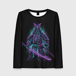 Лонгслив женский Неоновый электросамурай, цвет: 3D-принт