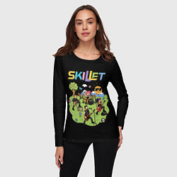 Лонгслив женский Скиллет мультяшный стиль, цвет: 3D-принт — фото 2