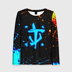 Лонгслив женский Doom лёд и пламя краски, цвет: 3D-принт