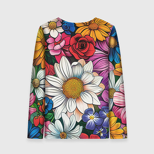 Женский лонгслив Крупные цветы / 3D-принт – фото 2