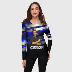 Лонгслив женский XXXTentacion с микрофоном довольный, цвет: 3D-принт — фото 2